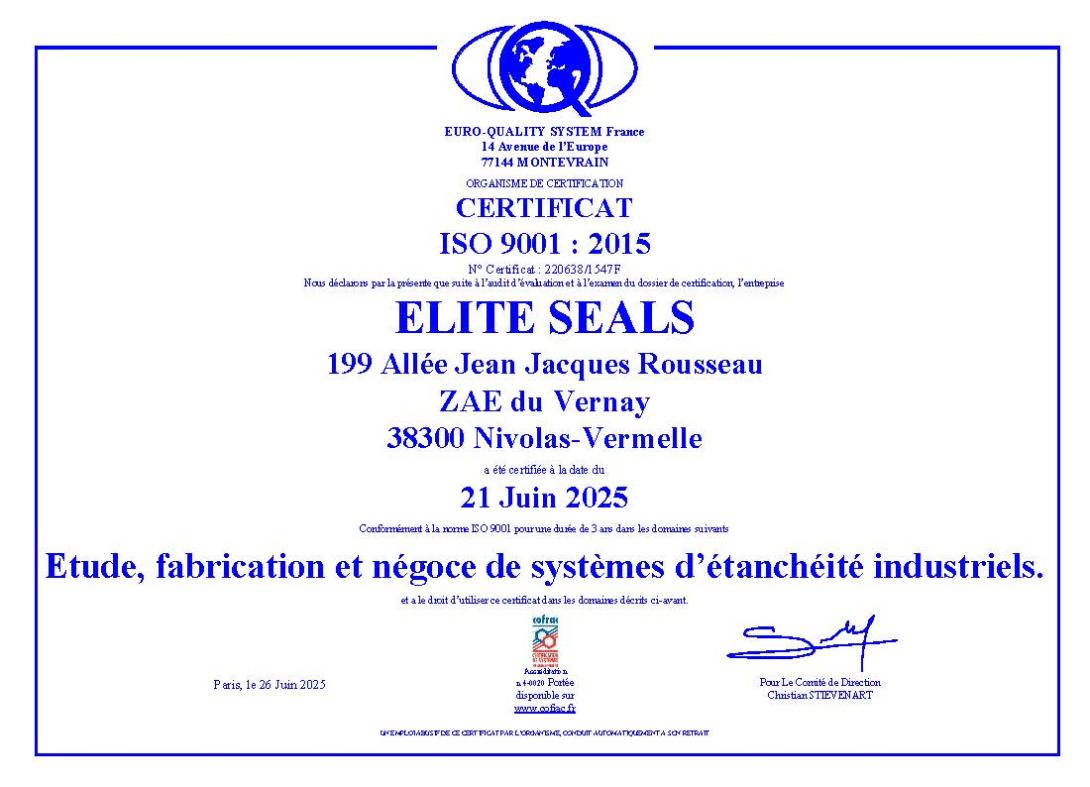 certificat ISO 9001 (2025)